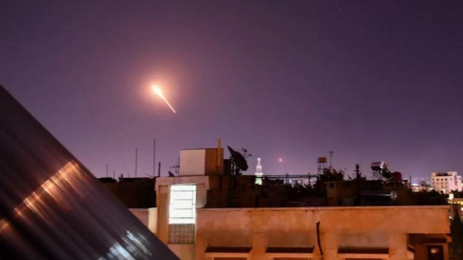 israeli missiles in the sky of damascus