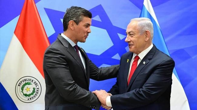 israeli prime minister benjamin netanyahu and paraguayan president santiago pena