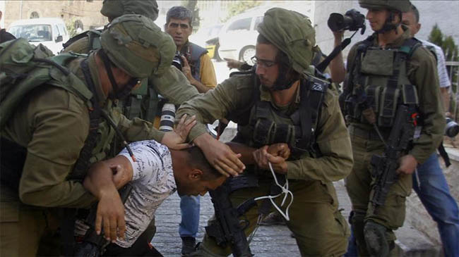 israeli soldiers take away palestanians