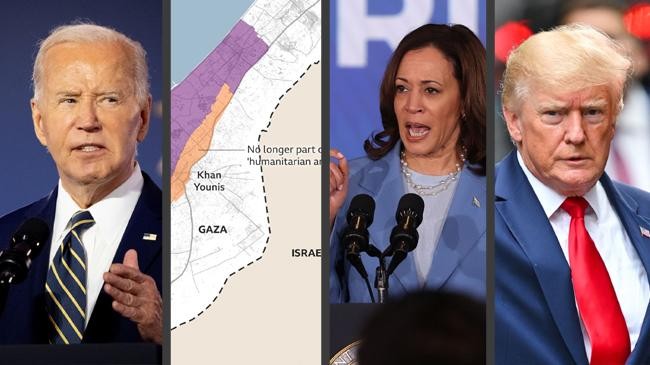 joe biden kamala harris gaza donald trump