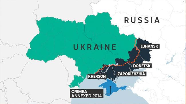 map ukraine and russia