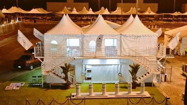 multistoried tent