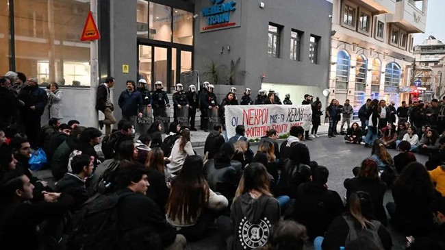 protest after train accident