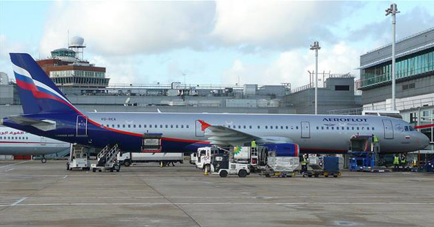 russian airplane in britain