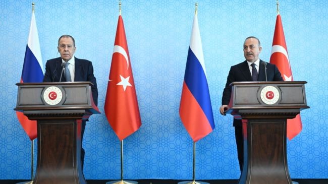 russian foreign minister sergey lavrov and turkish foreign minister mevlut cavusoglu