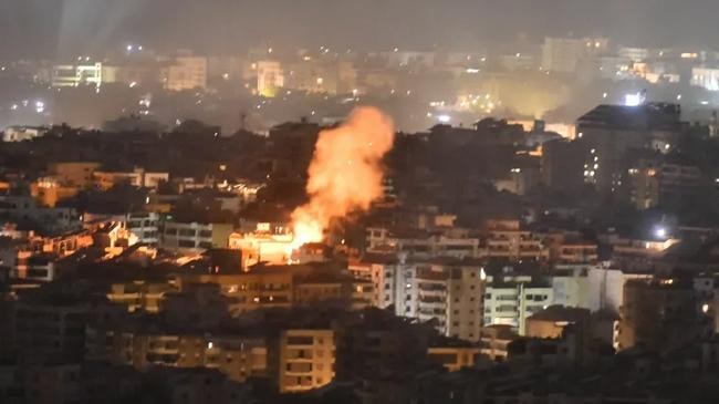 smoke rises from the site of an israeli strike on beirut