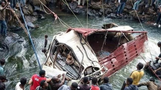 truck in river