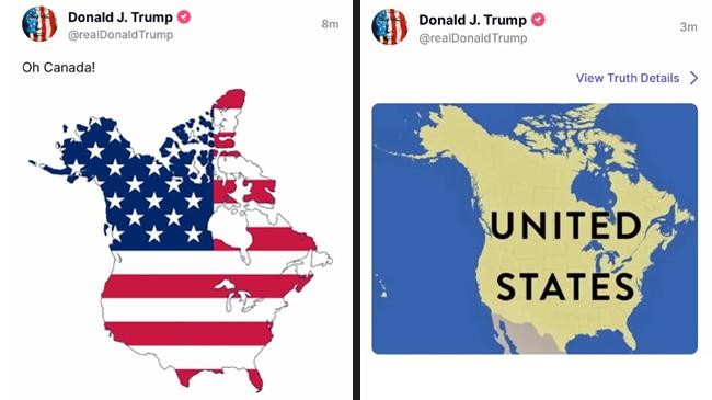 trump sparks controversy by sharing map depicting canada as part of us