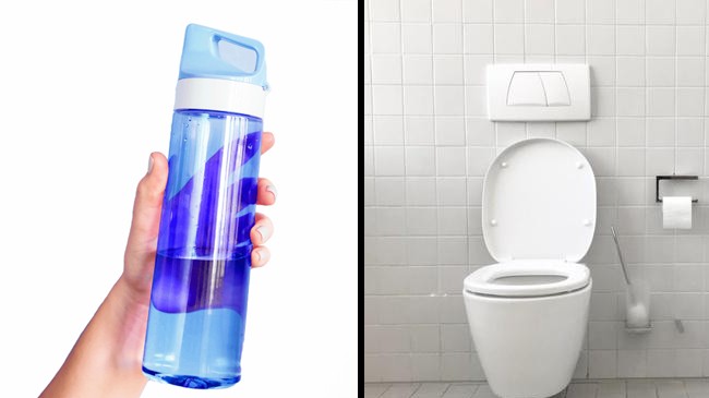 water bottles vs a toilet seat